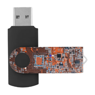 Orange PCB Circuit Board Design for IT Pros Flash Drive