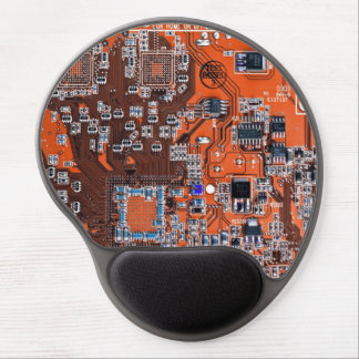 Orange PCB Circuit Board Design for IT Pros Gel Mouse Pad