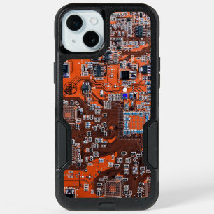 Orange PCB Circuit Board Design for IT Pros iPhone 15 Plus Case