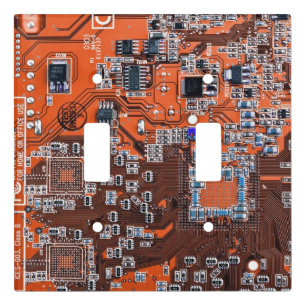 Orange PCB Circuit Board Design for IT Pros Light Switch Cover