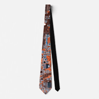 Orange PCB Circuit Board Design for IT Pros Neck Tie