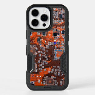 Orange PCB Circuit Board Design for IT Pros iPhone 16 Pro Max Case