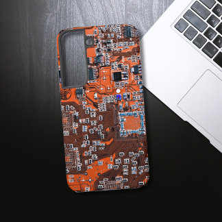 Orange PCB Circuit Board Design for IT Pros Samsung Galaxy S22 Case