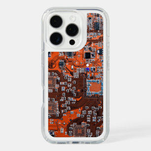 Orange PCB Circuit Board Design for IT Pros iPhone 16 Pro Case