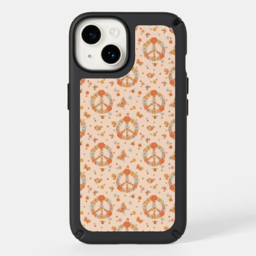 Orange Peace Floral Pattern Speck iPhone 14 Case