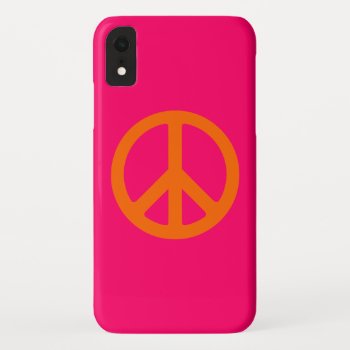 Orange Peace Sign Iphone Xr Case by peacegifts at Zazzle
