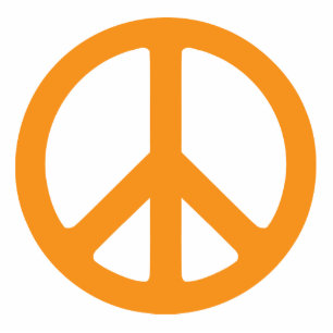 Orange Peace Sign Cutout
