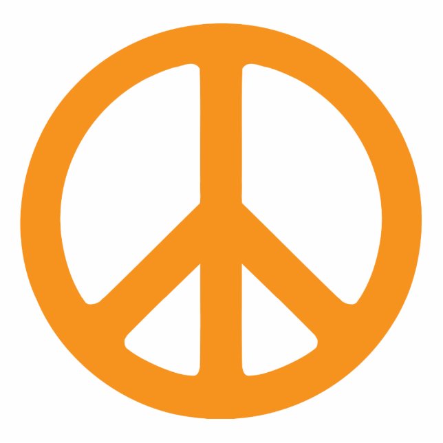 Orange Peace Sign Cutout (Front)