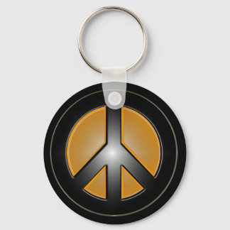 orange peace sign keychain