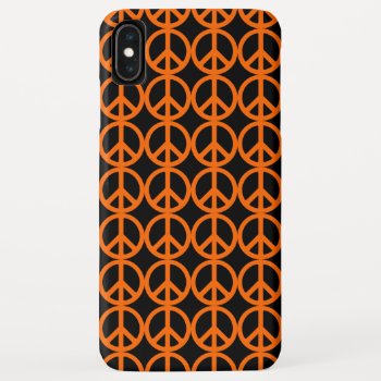 Orange Peace Sign Pattern Iphone Xs Max Case by peacegifts at Zazzle
