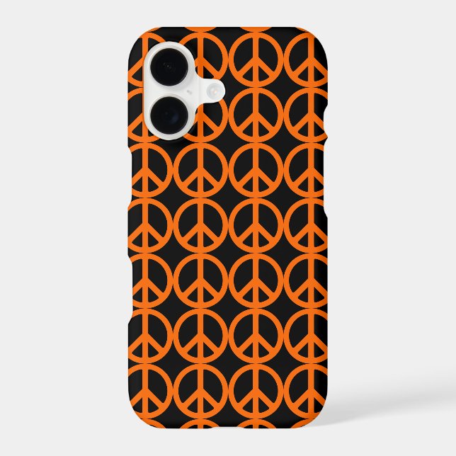 Orange Peace Sign Pattern Case-Mate iPhone Case (Back)