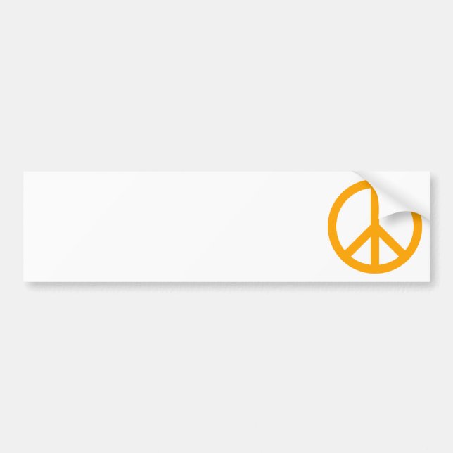 Orange Peace Symbol Bumper Sticker (Front)