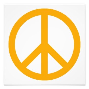 Orange Peace Symbol Photo Print by peacegifts at Zazzle