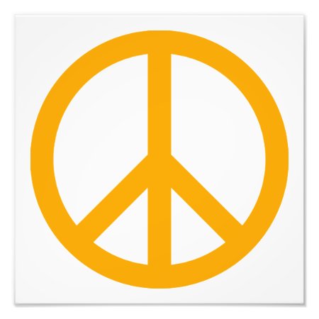 Orange Peace Symbol Photo Print