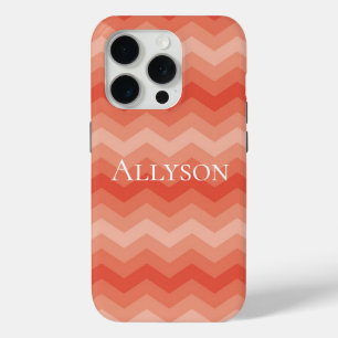 Orange Peach Chevron iPhone 15 Pro Case
