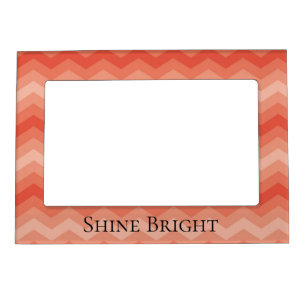 Orange Peach Chevron Magnetic Frame