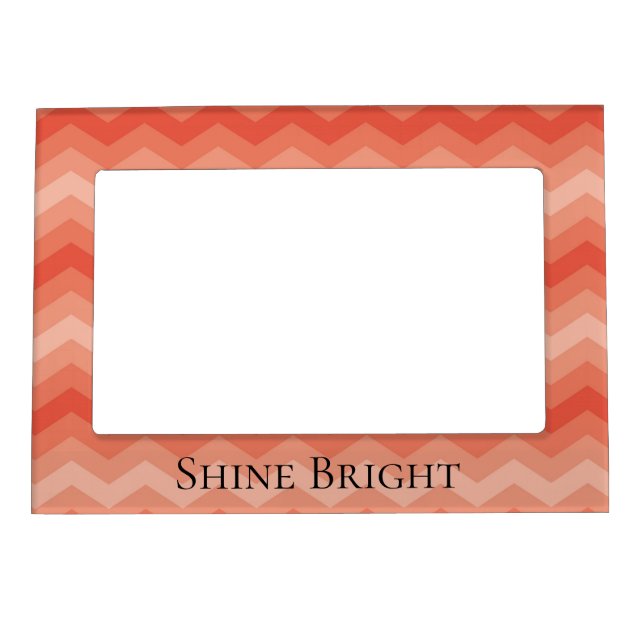Orange Peach Chevron Magnetic Frame (Front)