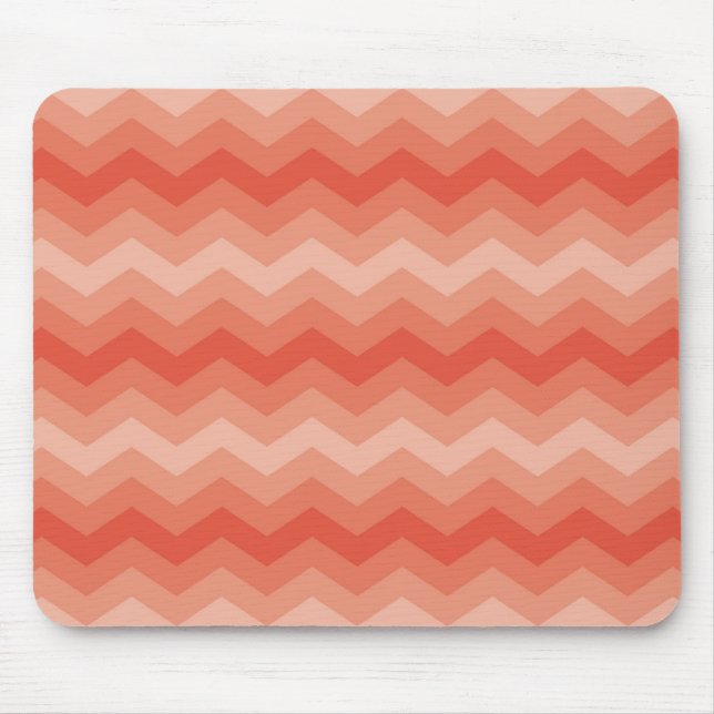 Orange Peach Chevron Mouse Pad (Front)