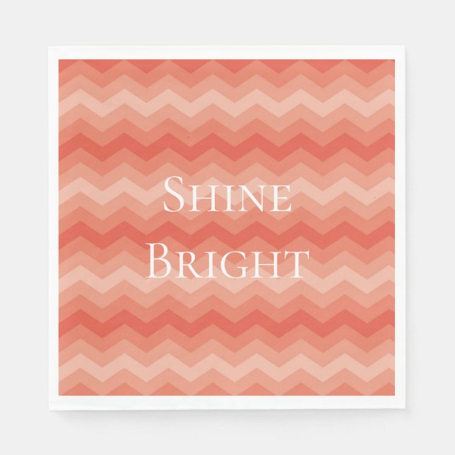 Orange Peach Chevron Napkins (Front)