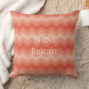 Orange Peach Chevron Throw Pillow