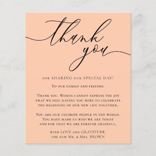 Orange Peach Custom Photo Budget Thank You Flyer