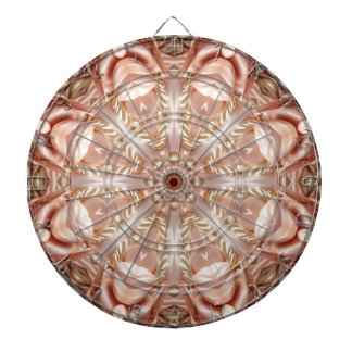 Orange Peach Floral Dartboard