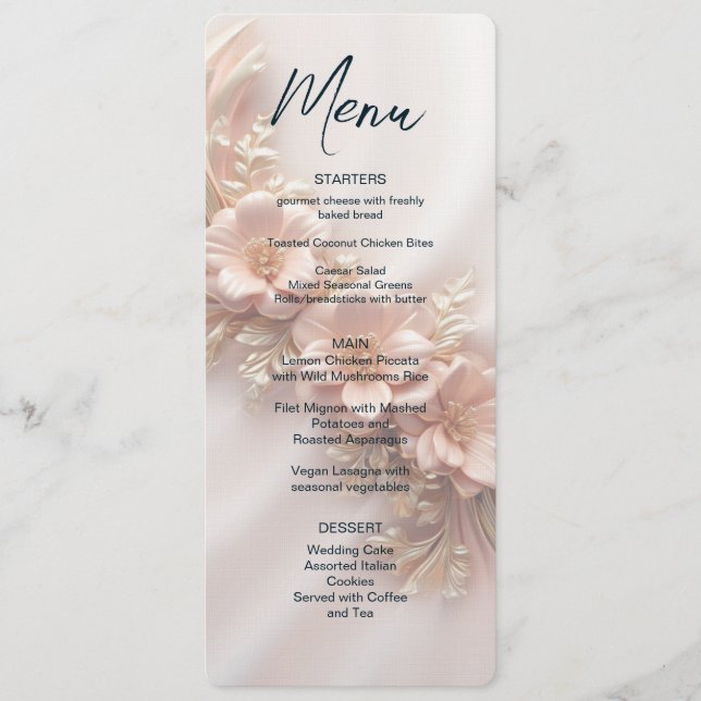 Orange Peach Floral Menu (Front)