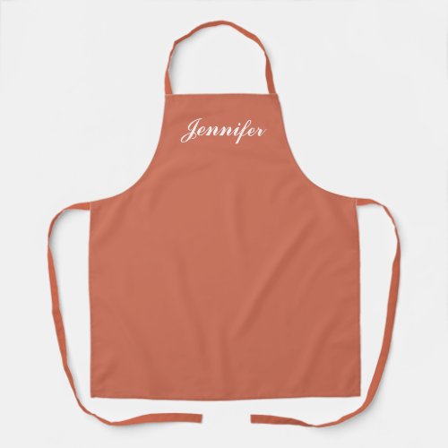 Orange Peach Girly Script Monogram Personalized Apron