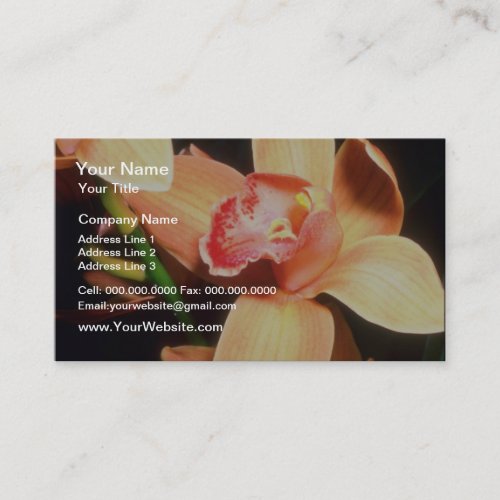 Orange Peach Orchid flowers Business Card Templates