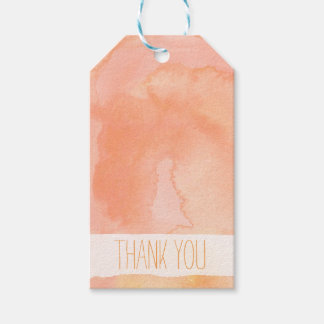 Orange Peach Watercolor Thank You Gift Tags