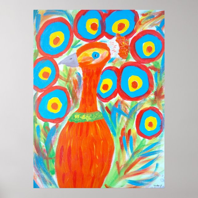 Orange Peacock Poster (Front)