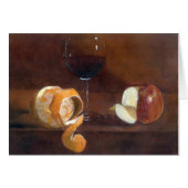 Orange Peel, Apple and a Glass of Red Wine (Front Horizontal)