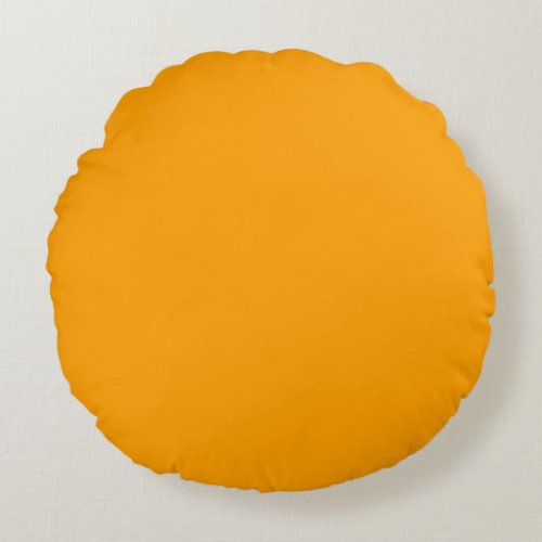 Orange Peel Solid Color Round Pillow