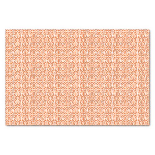 Orange Peel With White Crochet Lace Pattern Tissue Paper