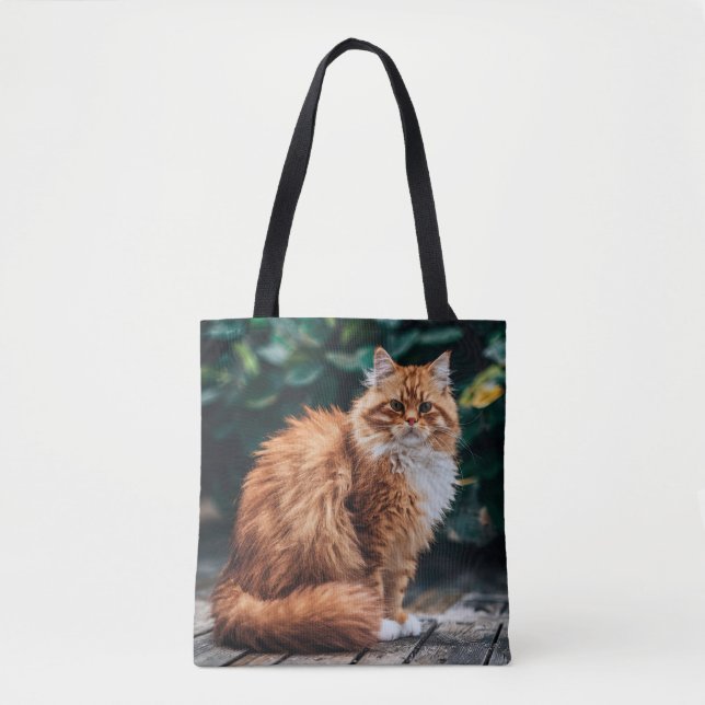 Orange Persian Cat Tote Bag (Front)
