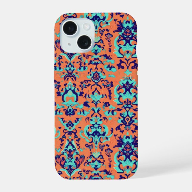 Orange Persian Pattern Iphone Case (Back)