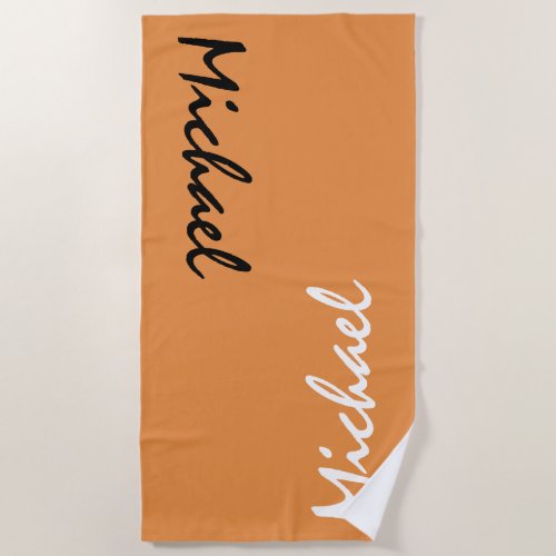 Orange Personalized Beach Towel