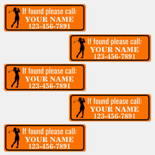Orange Personalized Golf Club Labels
