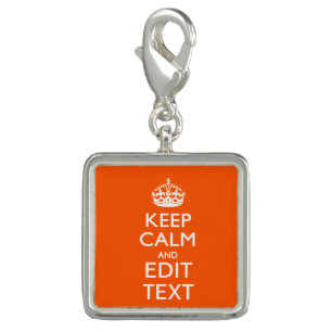 Orange Personalized KEEP CALM Your Text Charm