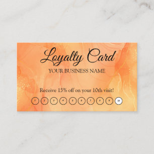 Orange Personalized Loyalty QR Code Business Card