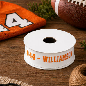 Orange Personalized Name and Number Homecoming Satin Ribbon