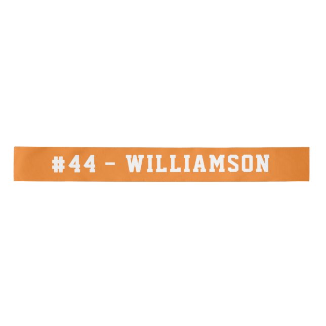 Orange Personalized Name and Number Homecoming Satin Ribbon (Front)