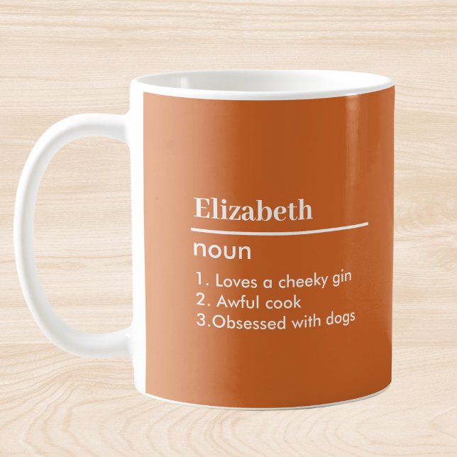 Orange Personalized Name Definition Mug (Creator Uploaded)