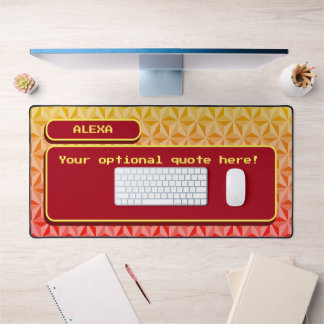 Orange Personalized Retro Gaming Pixel Art Desk Mat