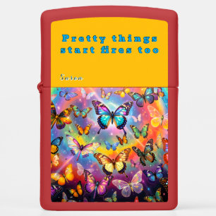 Orange Personalized (w/ Name or Initial) Zippo Lighter