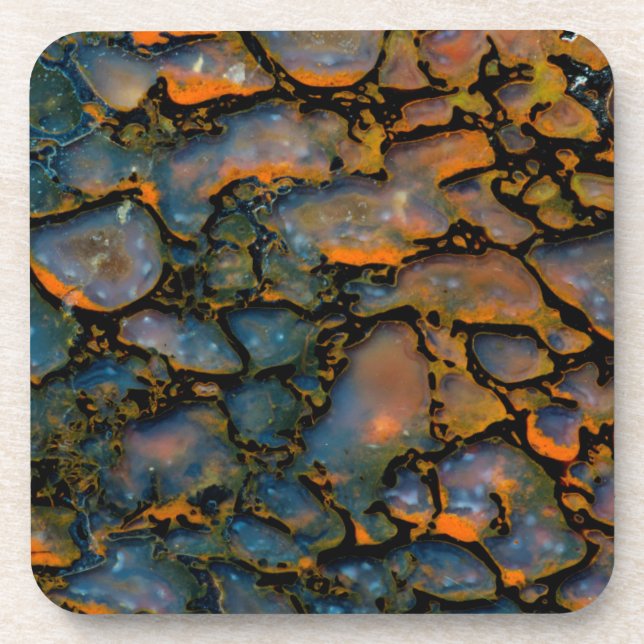 Orange Petrified dinosaur bone Drink Coaster (Front)
