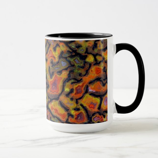 Orange Petrified Dinosaur Bone Mug (Right)