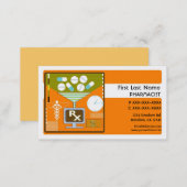 Orange pharmacist simple business cards (Front/Back)