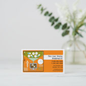 Orange pharmacist simple business cards (Standing Front)