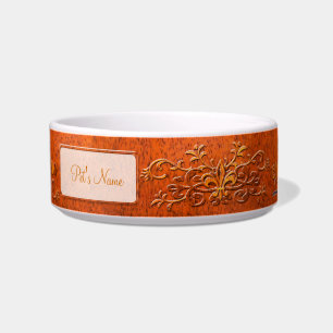 Orange Photo and Name Earthen Fancy Pottery Bowl
